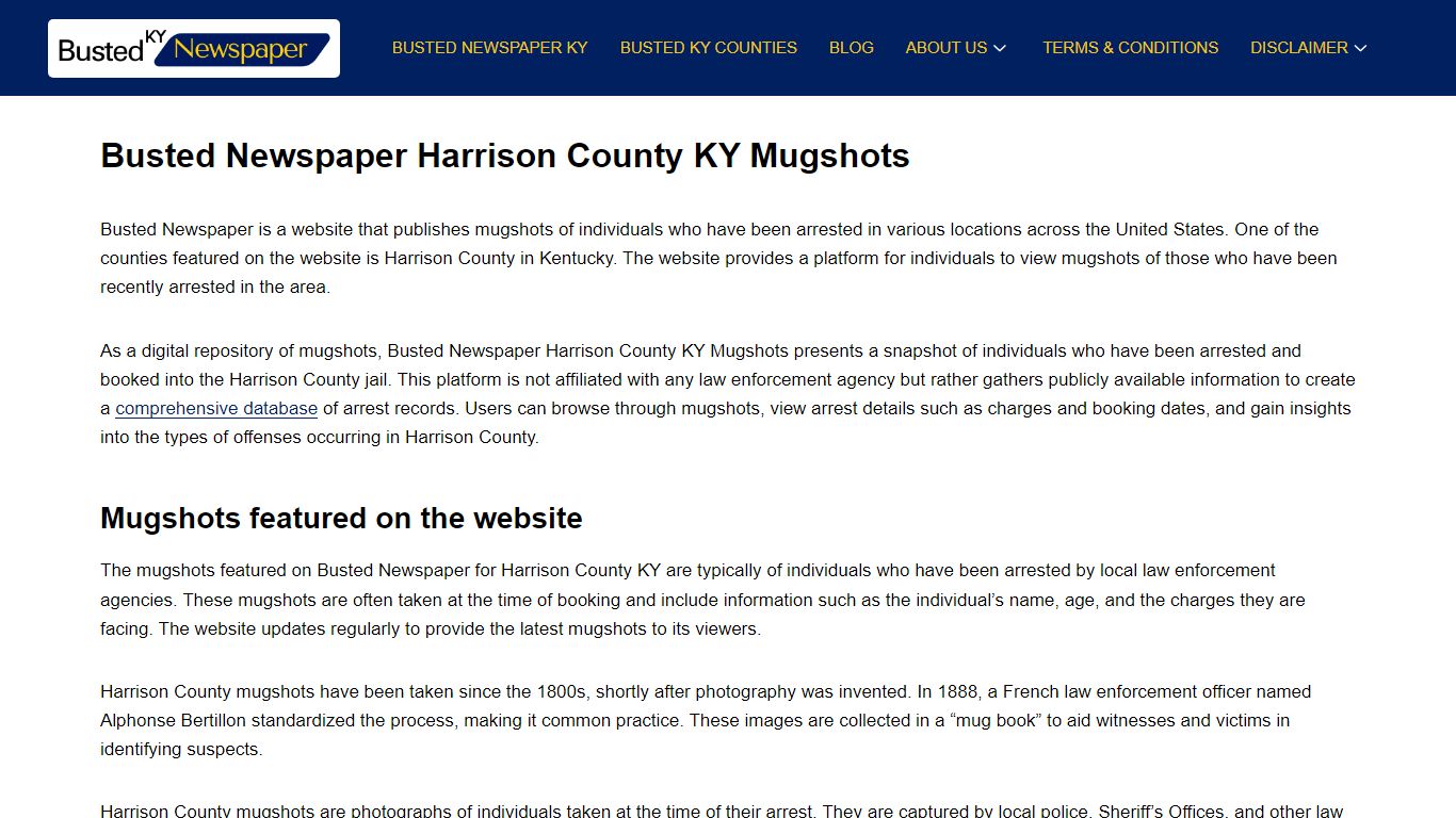 Busted Newspaper Harrison County KY Mugshots