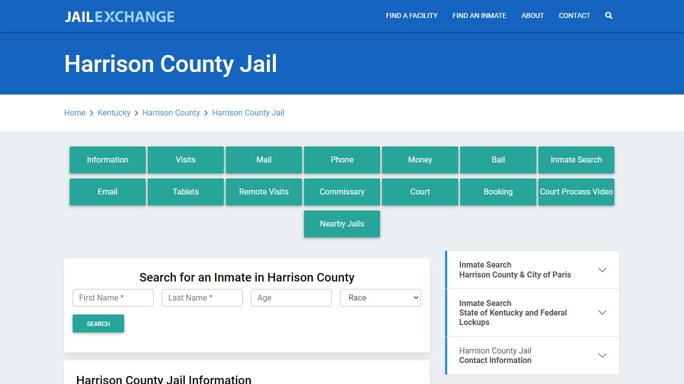 Harrison County Jail Roster Lookup, KY, Inmate Search